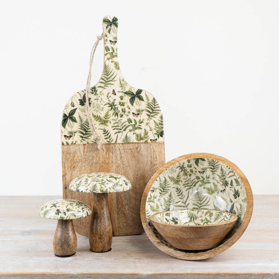 Fern Print Mushroom, 10cm