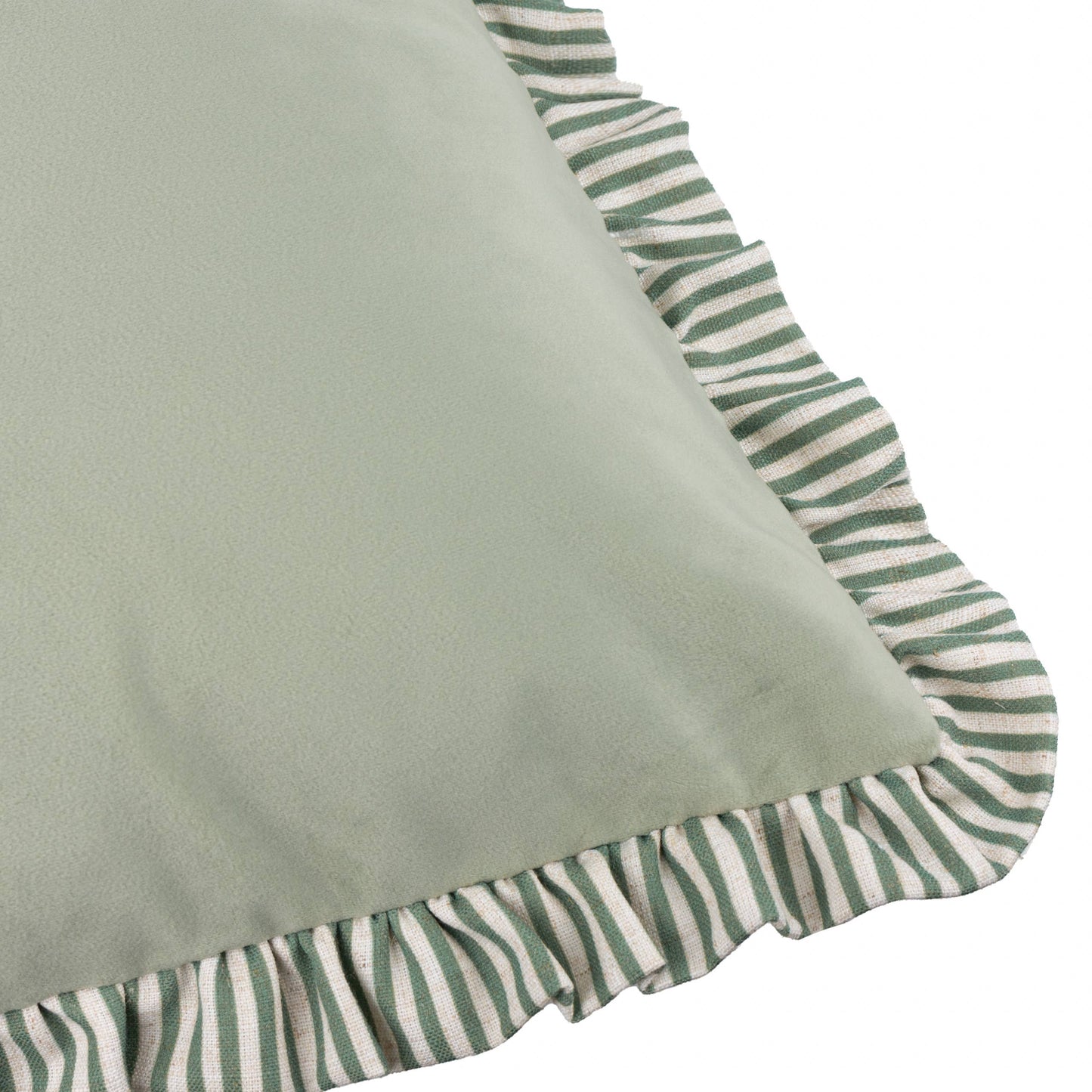 Solene Ruffle Matte Velvet Cushion Sage - Bridgnorth Furniture