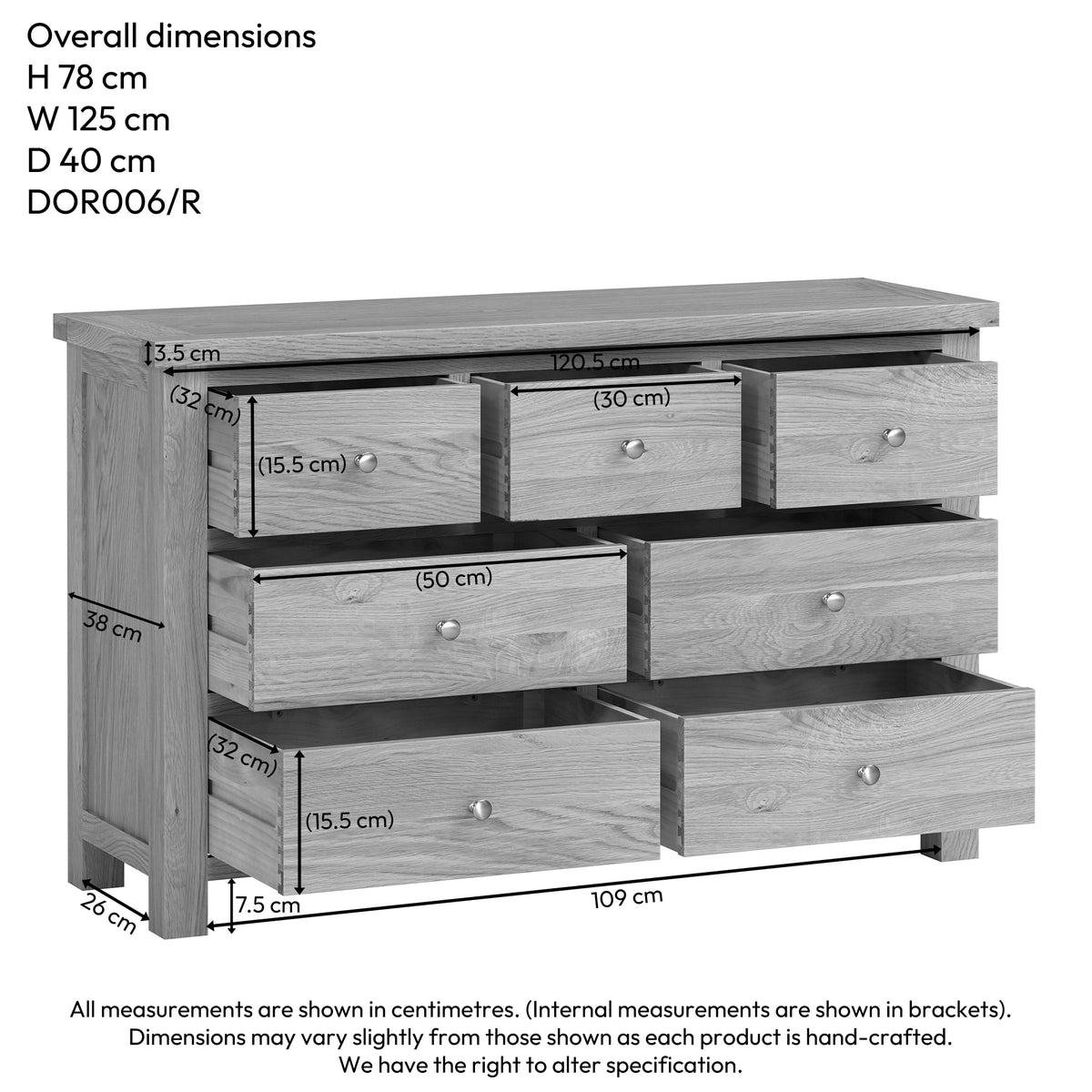 Drayton Rustic 3 Over 4 Chest - Bridgnorth Furniture