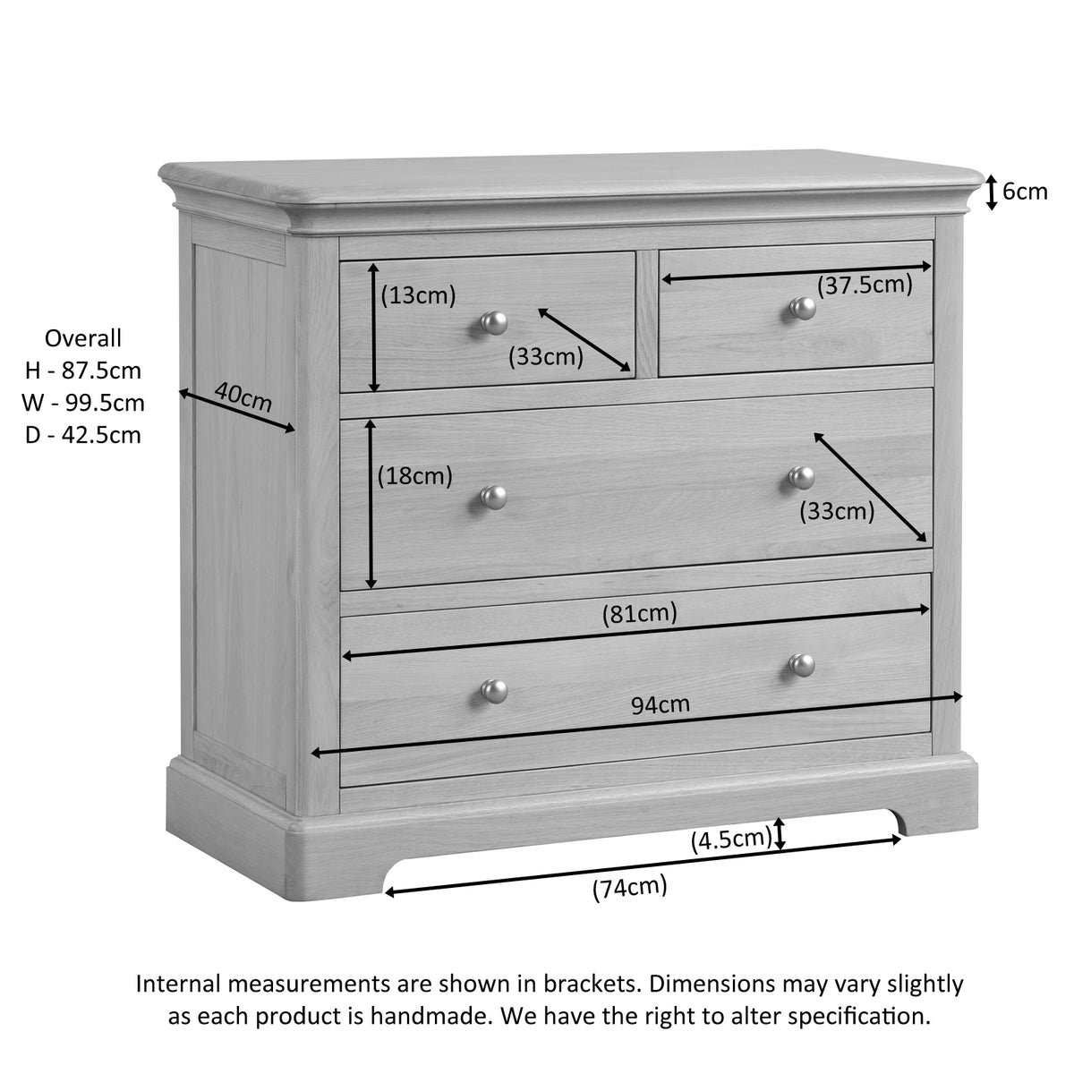 Stretton Oak 2+2 Chest - Bridgnorth Furniture