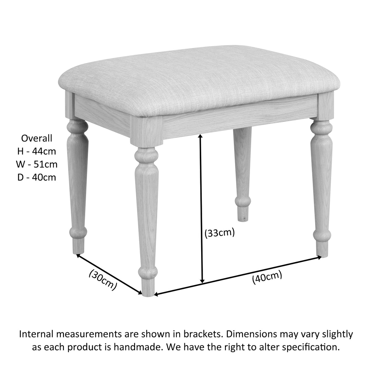 Stretton Oak Stool - Bridgnorth Furniture