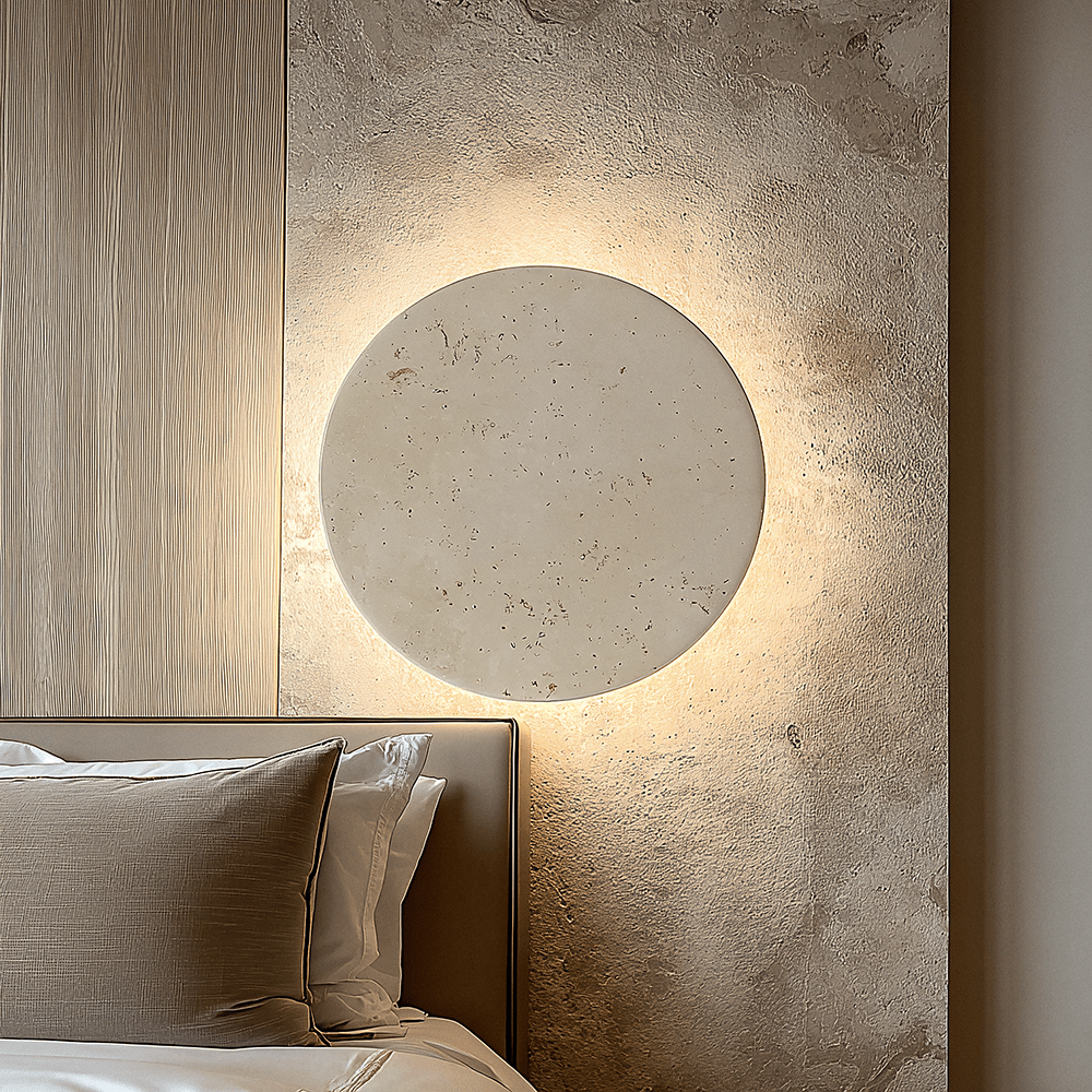 Blanco Large Round Marble Backlit Wall Light - Bridgnorth Furniture