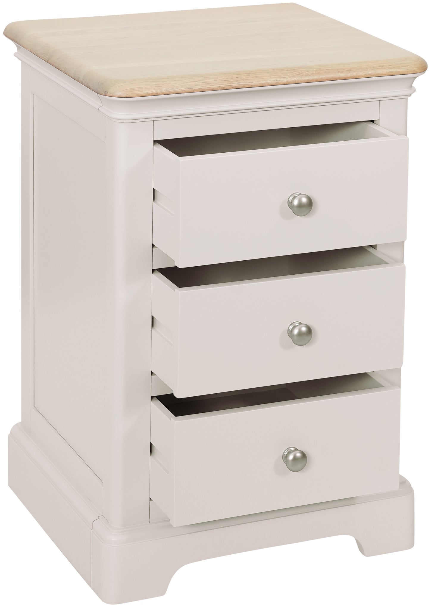 Stretton Painted 3 Drawer Bedside Table - Bridgnorth Furniture