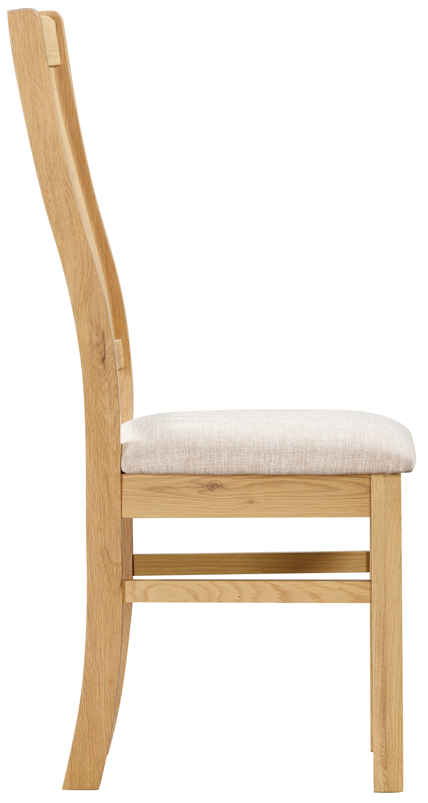 Wenlock Slatted Chair with Fabric Seat Pad - Bridgnorth Furniture