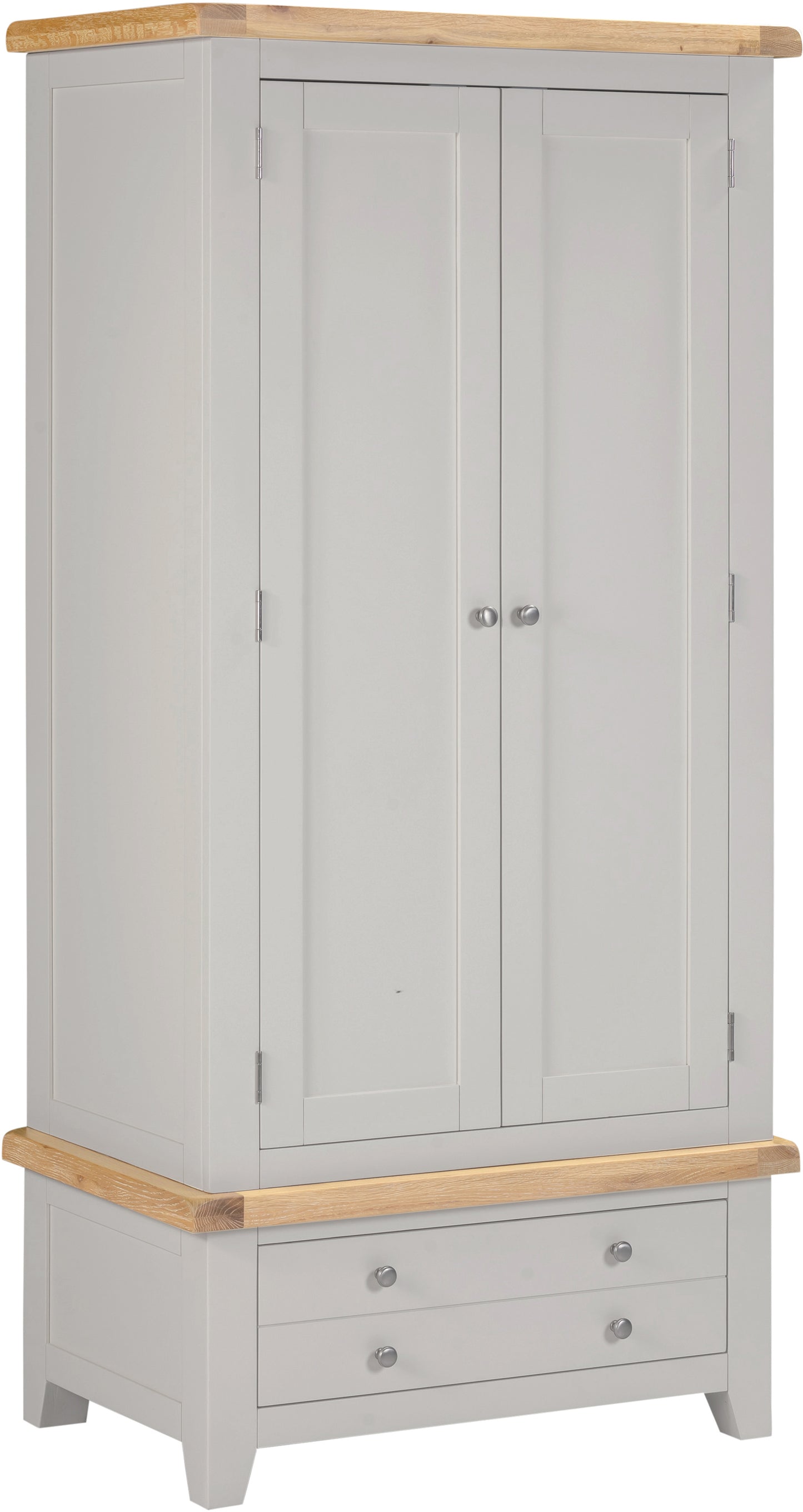 Highley Painted Oak Double Wardrobe and Drawer - Bridgnorth Furniture