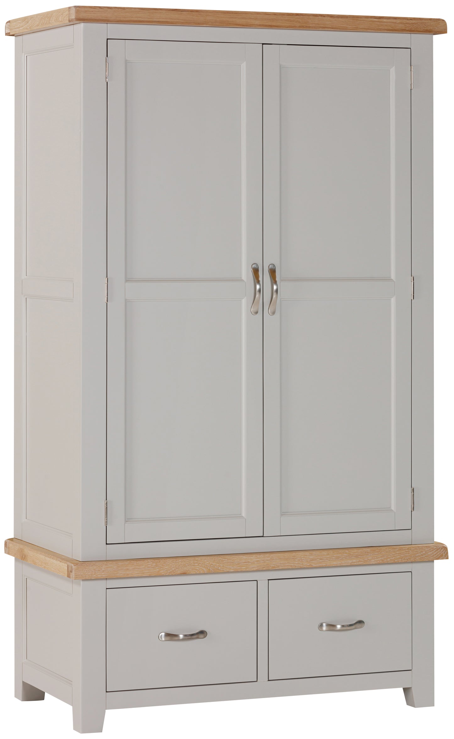 Ashford Painted Oak Gents Wardrobe with 2 Drawers - Bridgnorth Furniture