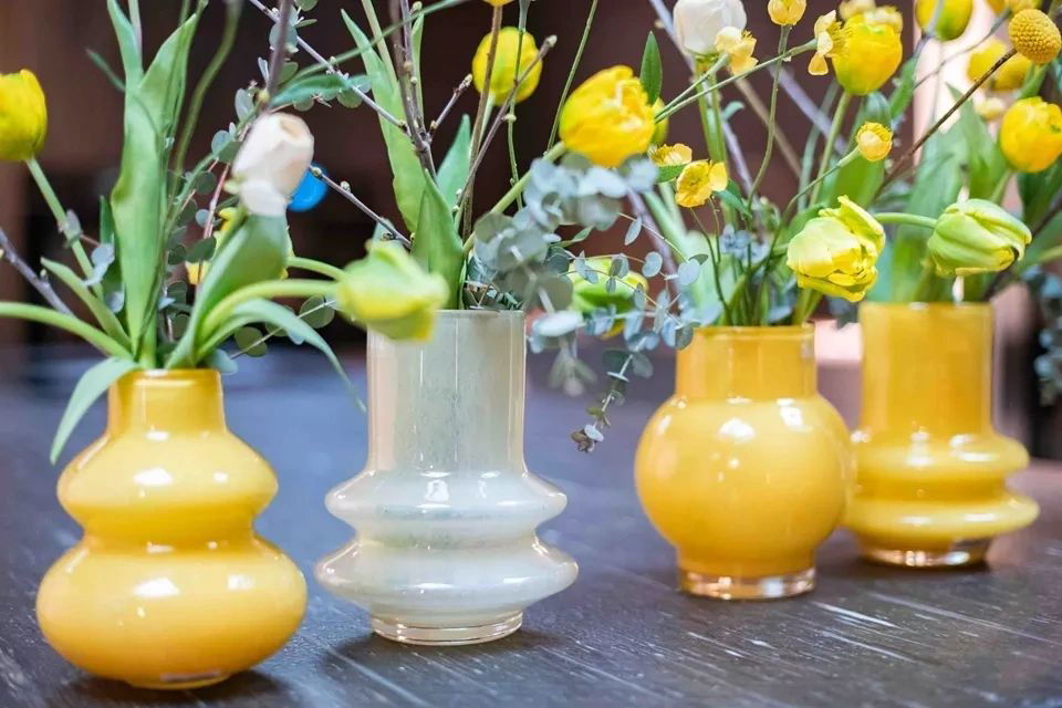 VASE RONDO S - H17 D14 cm - CORN YELLOW - Bridgnorth Furniture