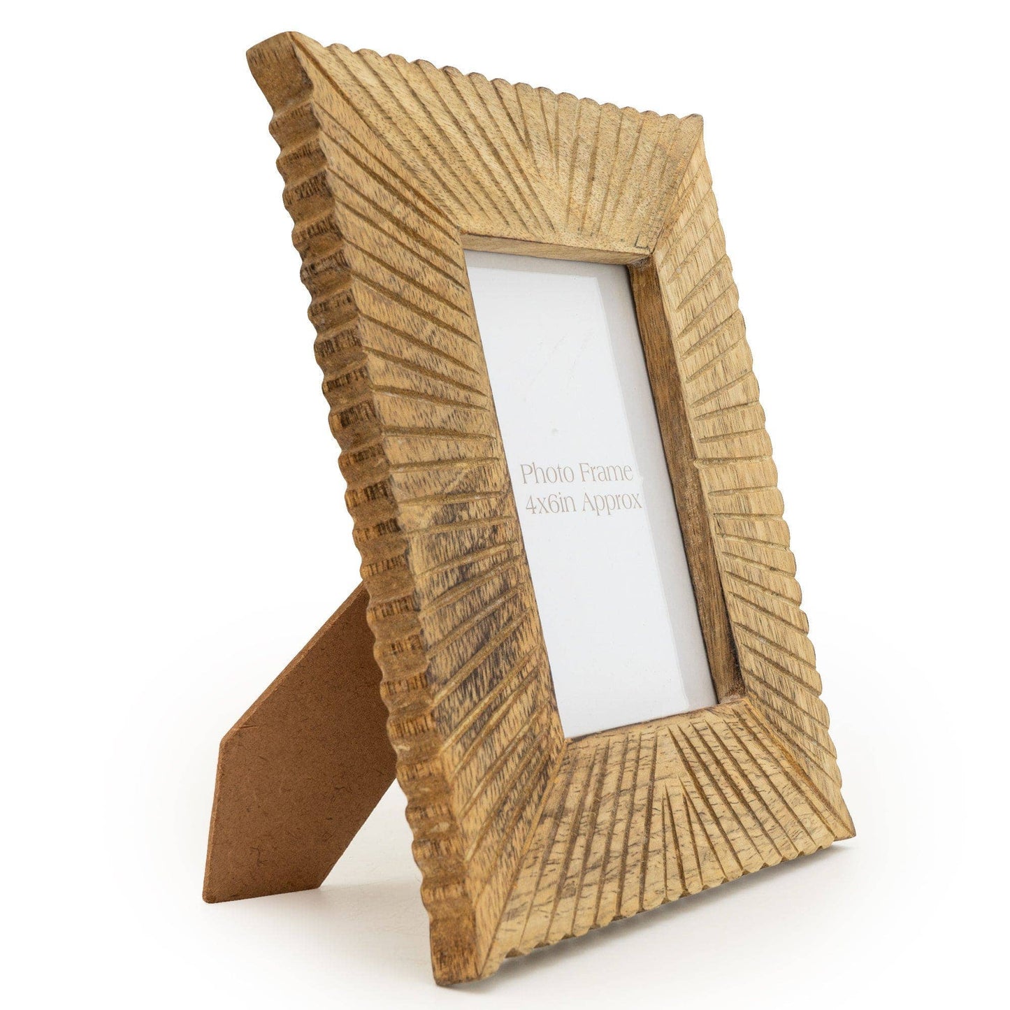 Photo Frame Mango Wood Etched Lines 4x6" - Bridgnorth Furniture