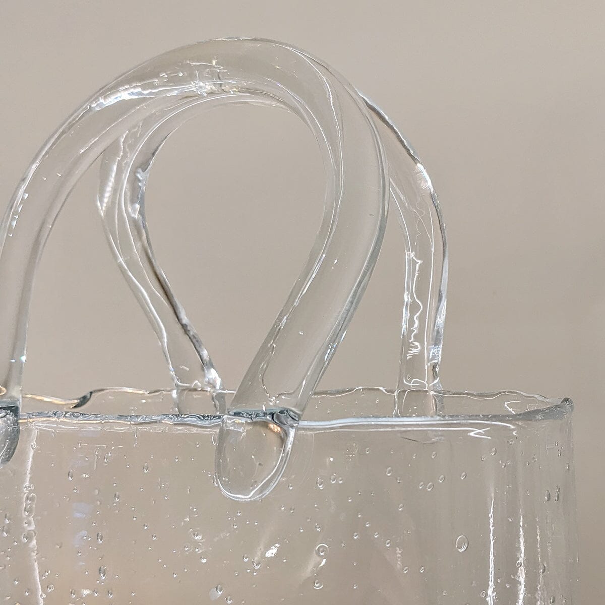 Carina Petite Bubbled Glass Decorative Handbag Vase - Bridgnorth Furniture