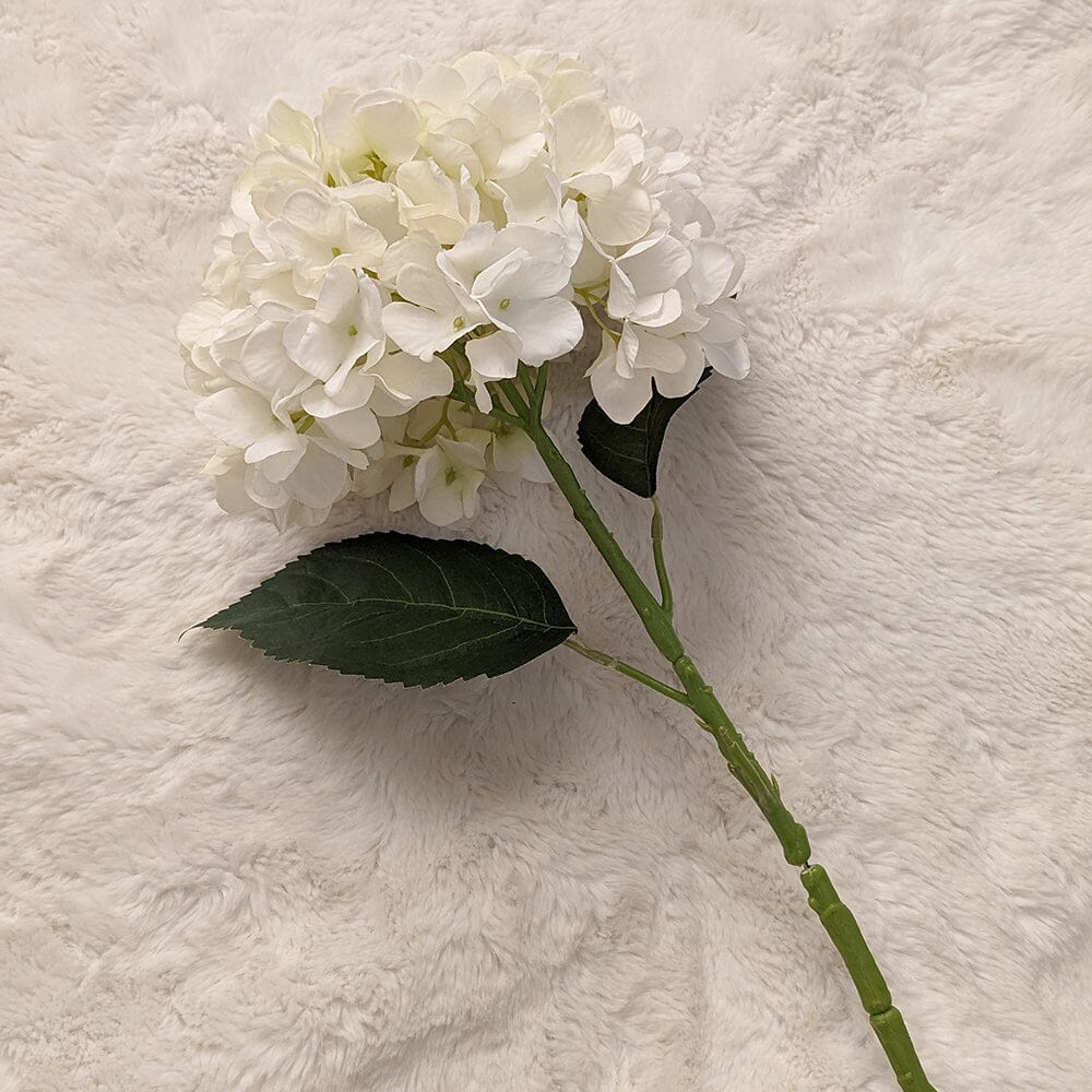Cream Faux Hydrangea Single Stem Flower - Bridgnorth Furniture
