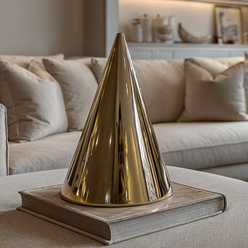 Daphnie Decorative Gold Cone Ornament - Bridgnorth Furniture