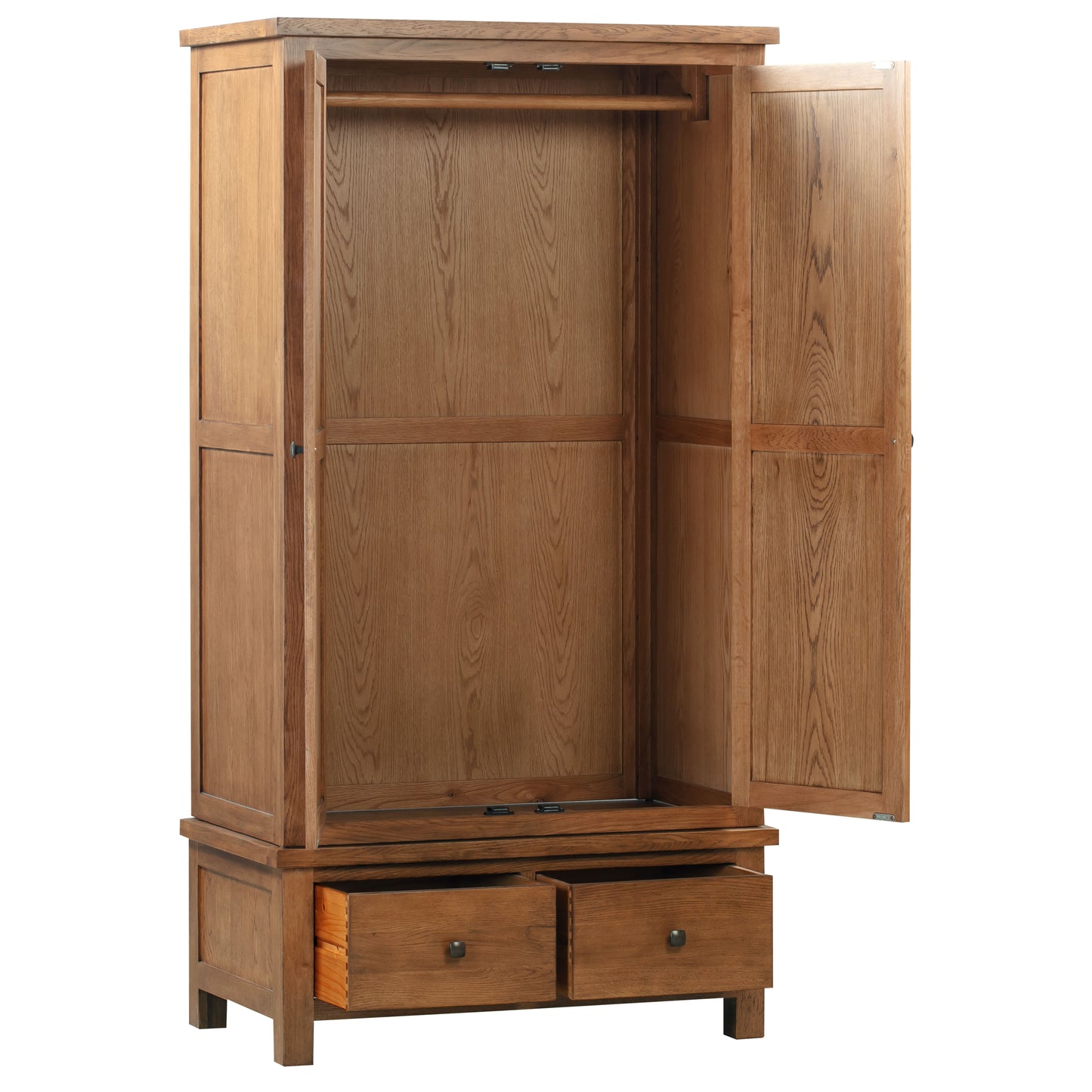 Drayton Rustic Double Wardrobe and Drawers - Bridgnorth Furniture