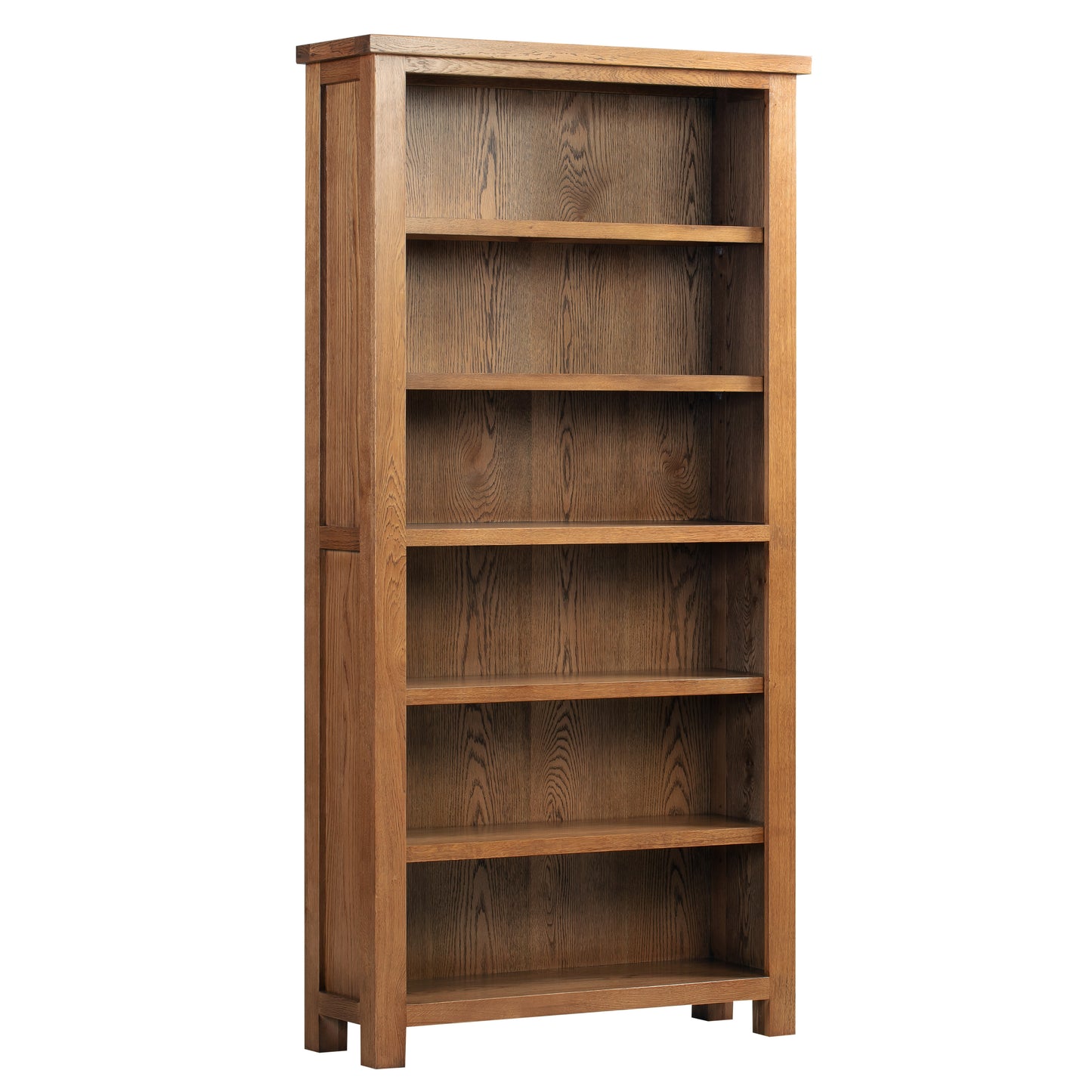 Drayton Rustic Oak 6' BOOKCASE - Bridgnorth Furniture