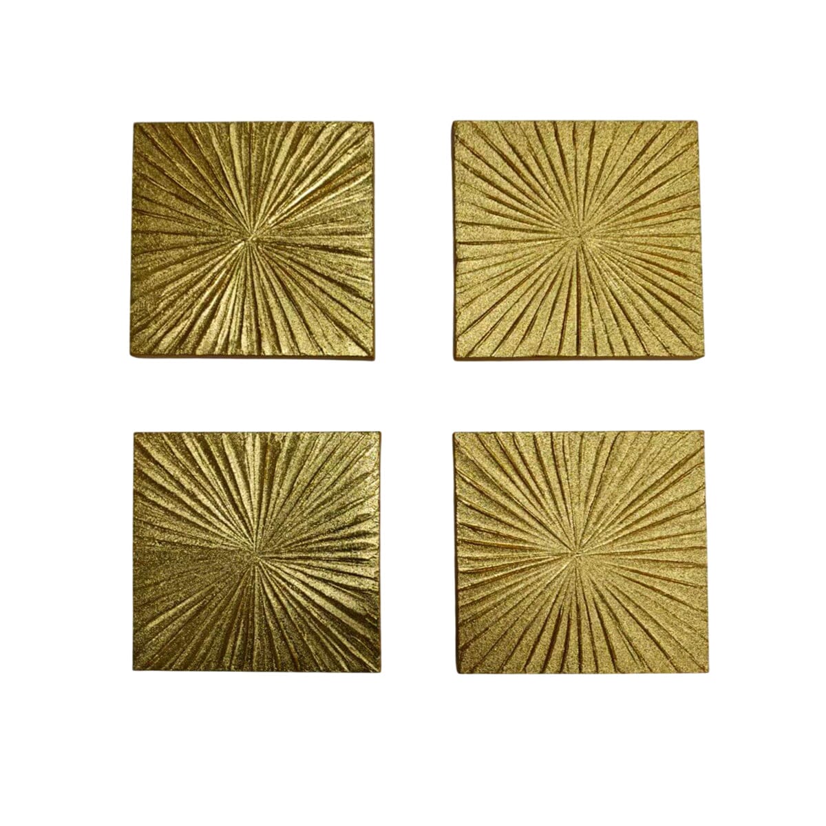 Gabriella Gold Textured Sunburst Wall Art - Set of 4 - Bridgnorth Furniture