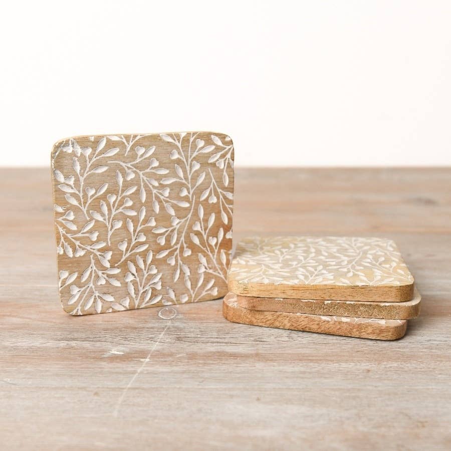 S/4 Arborea Mini Leaves Coaster - Bridgnorth Furniture