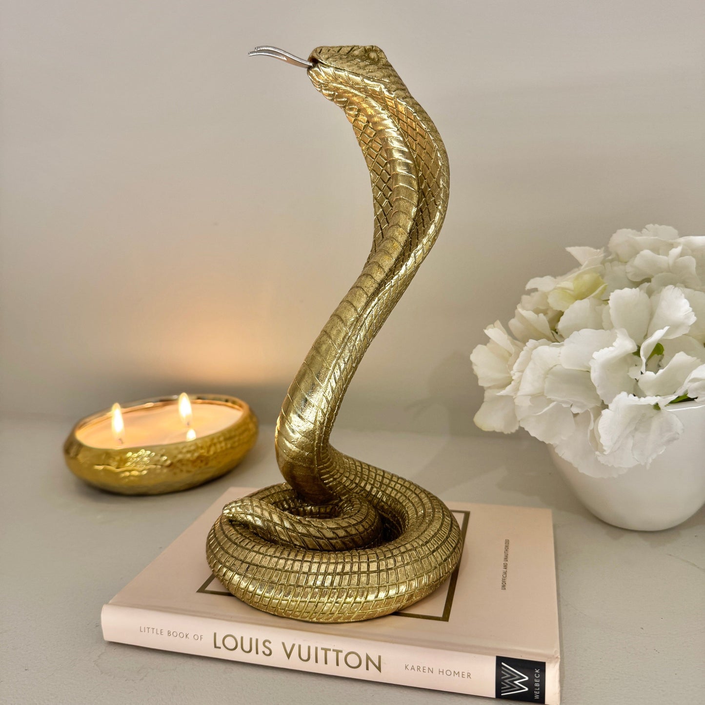 Gold Decorative Standing Snake Ornament - Bridgnorth Furniture