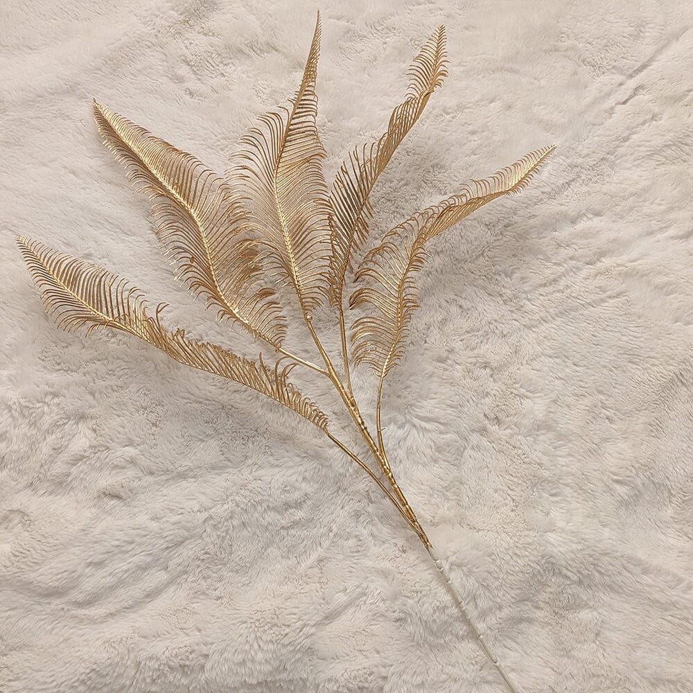 Gold Faux Fern Leaf Single Stem Floral - Bridgnorth Furniture