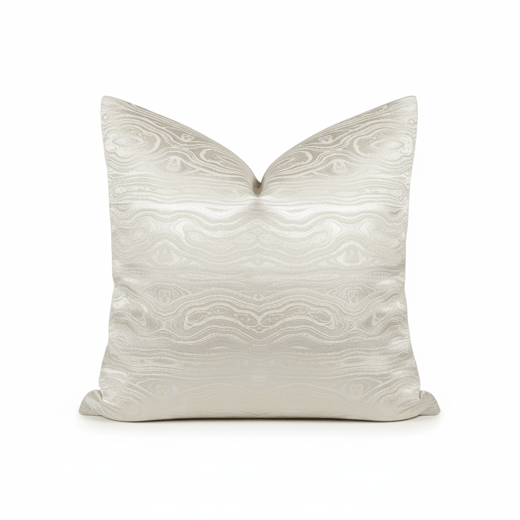 Nelly Cream & Silver Marble Metallic Cushion - 50x50cm - Bridgnorth Furniture