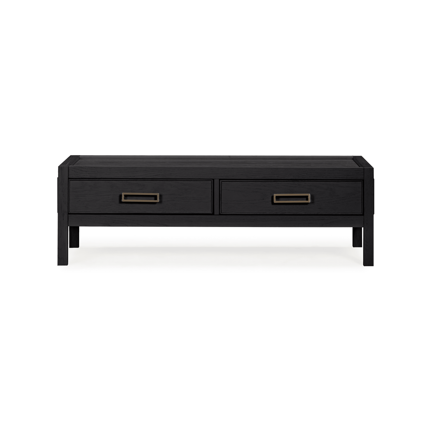 Soho Black Oak Veneer 2 Drawer Coffee Table - Bridgnorth Furniture