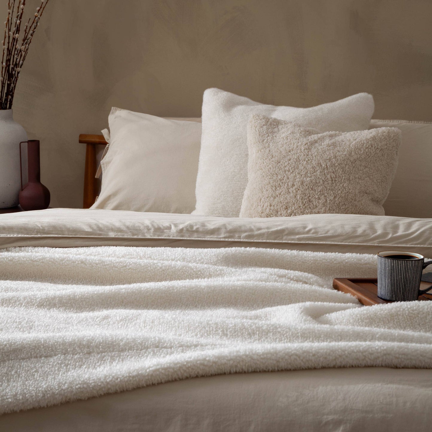 Olann Faux Shearling Cushion Natual - Bridgnorth Furniture