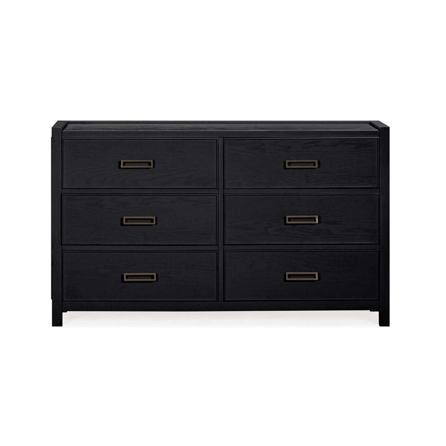 Soho Black Oak Veneer 6 Drawer Chest - Bridgnorth Furniture