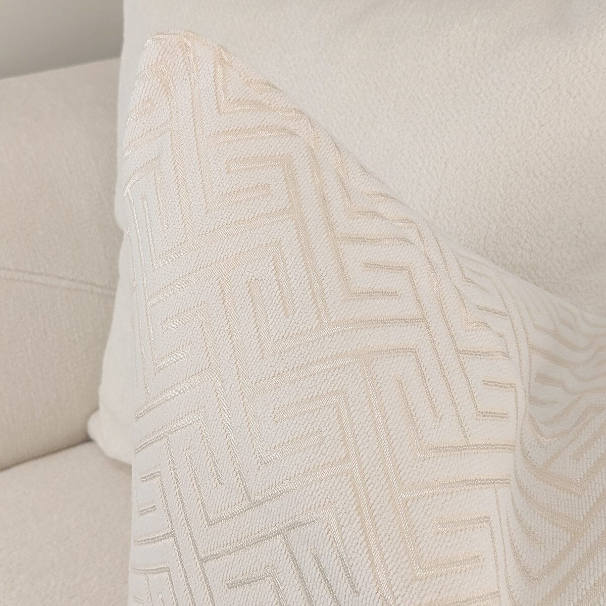 Zosia Cream & Gold Stitched Geometric Cushion - 50x50cm - Bridgnorth Furniture