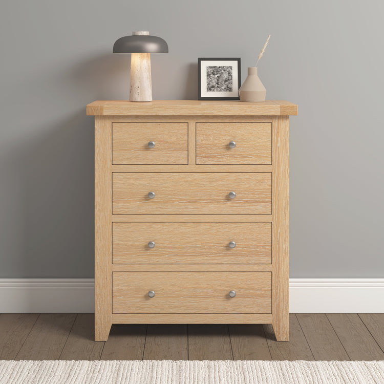 Highley Oak 2 Over 3 Chest - Bridgnorth Furniture