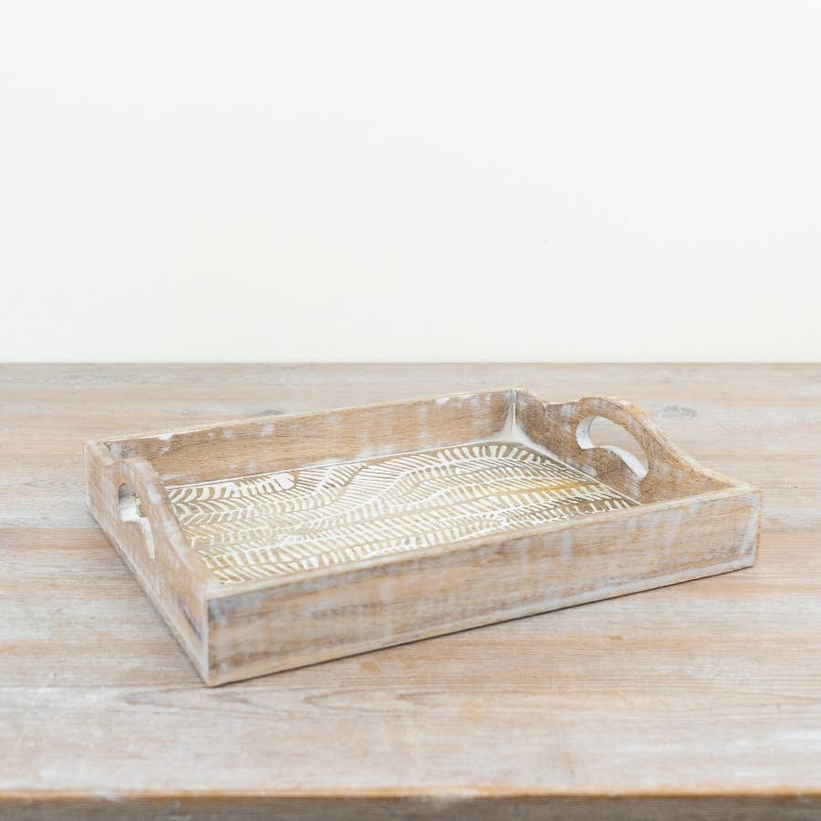 Patterned Wood Tray, 31cm - Bridgnorth Furniture