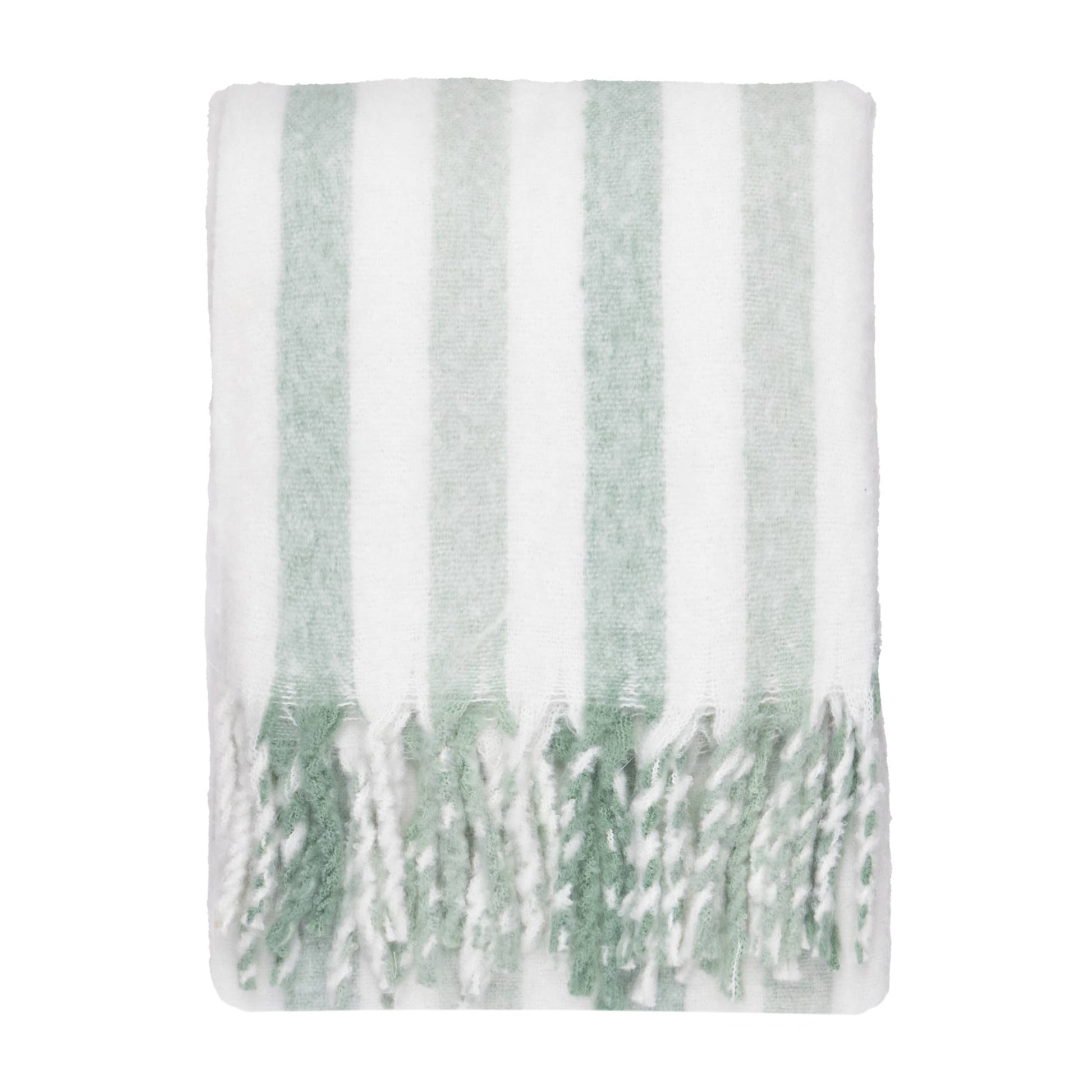 Beechwood Woven Stripe Throw Moorland Green - Bridgnorth Furniture