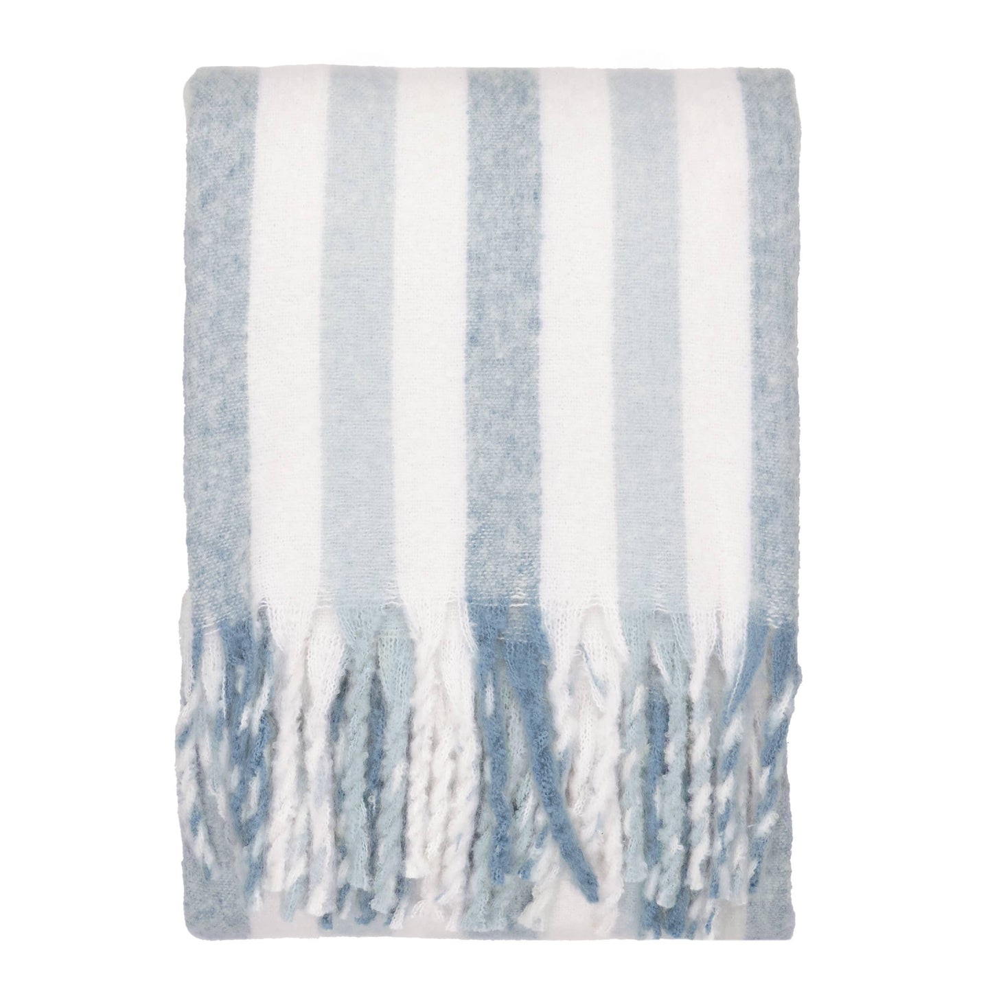 Beechwood Woven Stripe Throw Sky Blue - Bridgnorth Furniture