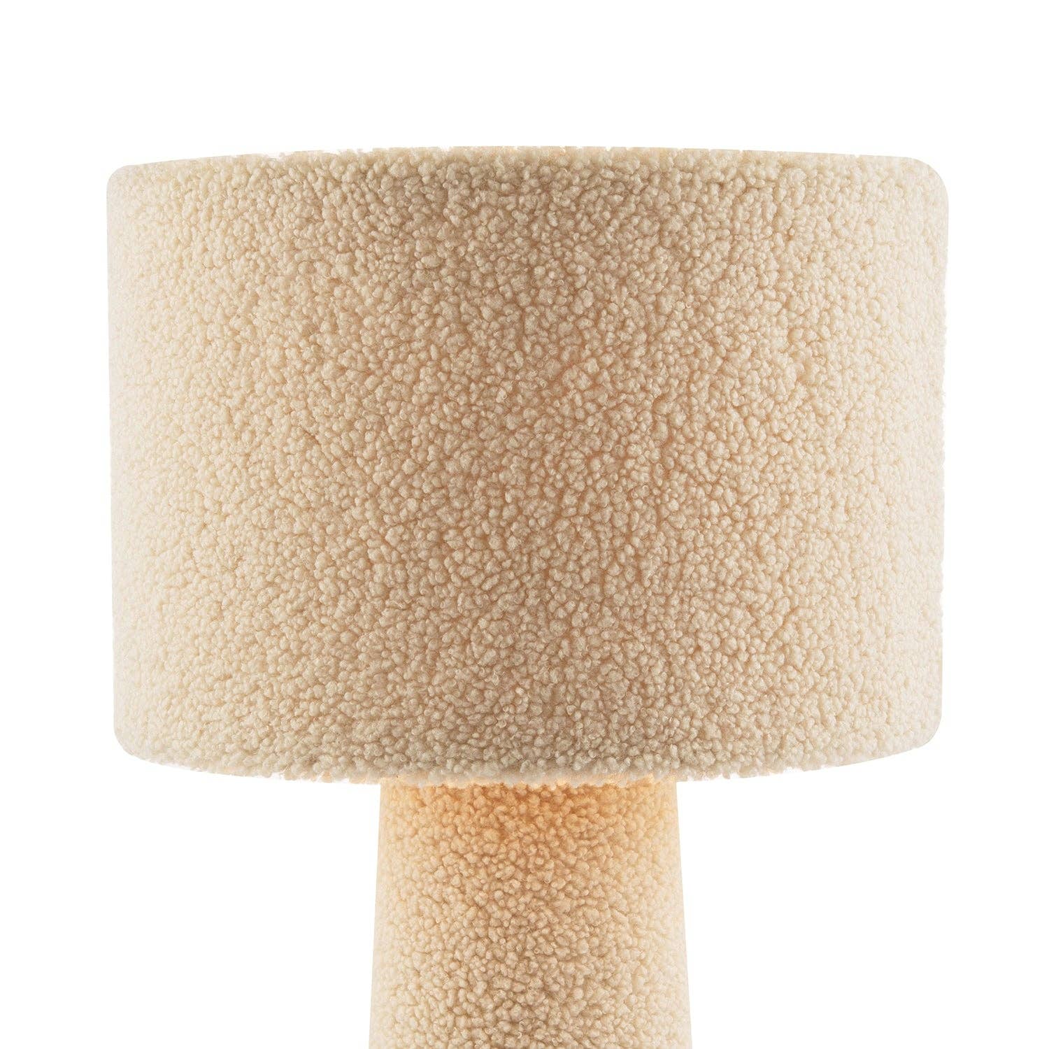 Designer Table Lamp with Cream Wool Base and Shade with Inner Lining - Bridgnorth Furniture