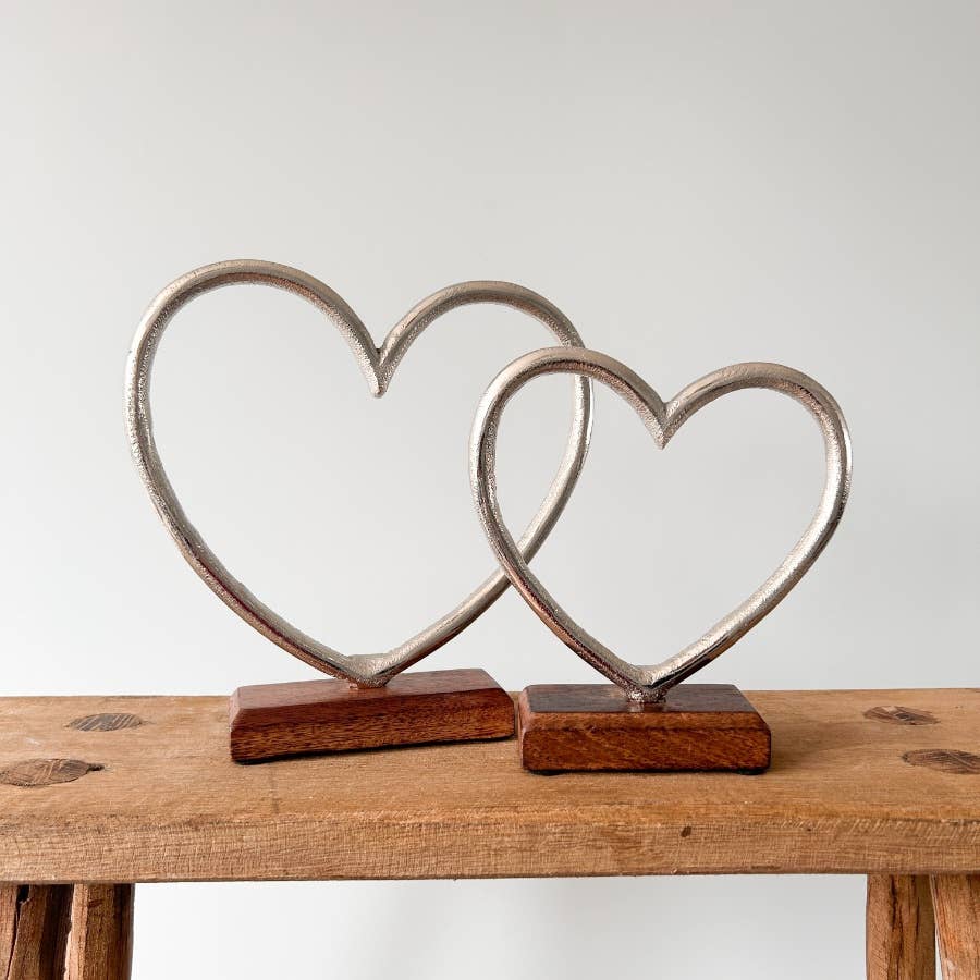 Metal Heart on Base,  17cm