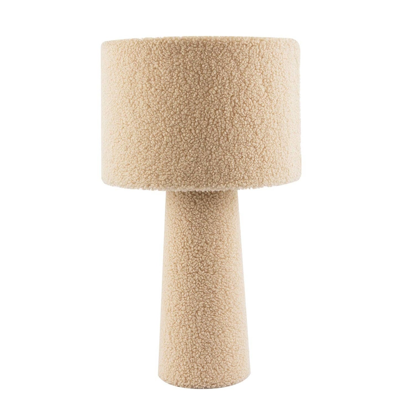 Designer Table Lamp with Cream Wool Base and Shade with Inner Lining - Bridgnorth Furniture