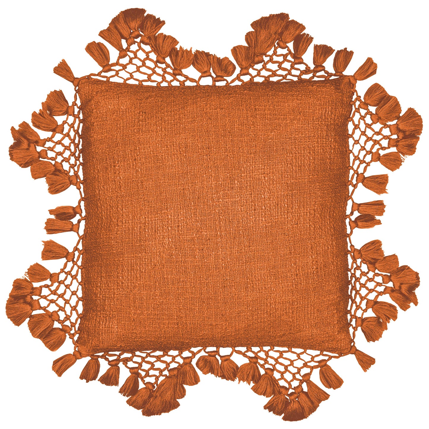 Anko Macrame Tassel Trim Cushion Pecan - Bridgnorth Furniture