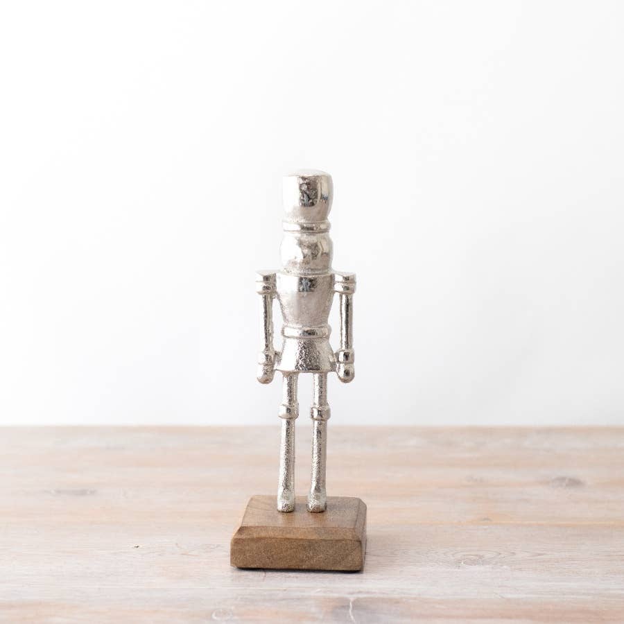 Small Aluminium Nutcracker Sculpture on Base, 23cm - Bridgnorth Furniture