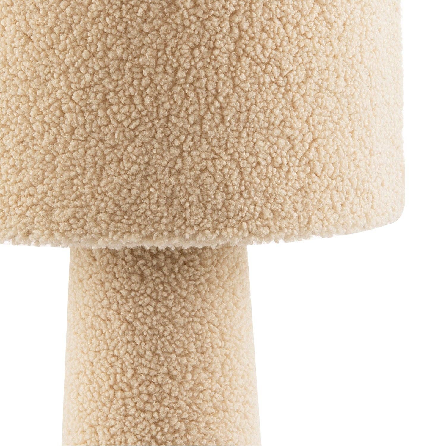 Designer Table Lamp with Cream Wool Base and Shade with Inner Lining - Bridgnorth Furniture
