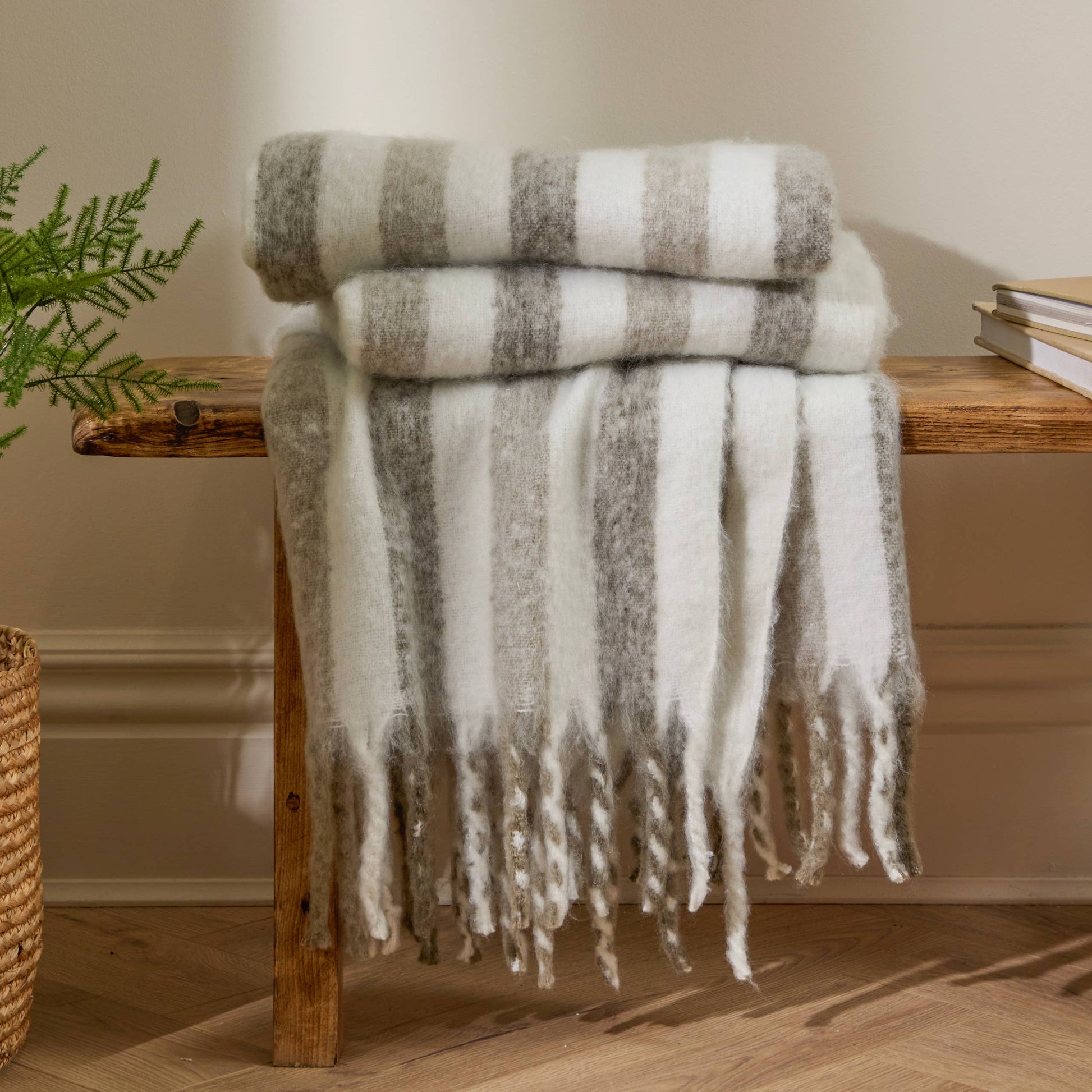Beechwood Woven Stripe Throw Heath - Bridgnorth Furniture