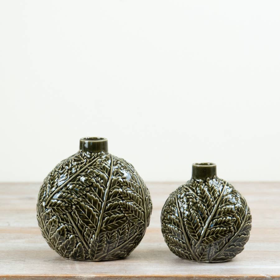 Green Leaf Vase, 12.7cm