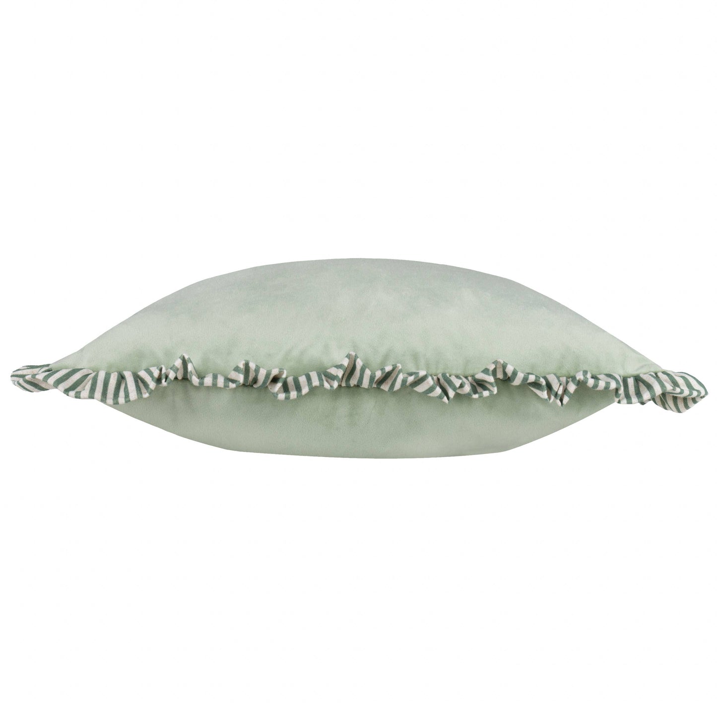 Solene Ruffle Matte Velvet Cushion Sage - Bridgnorth Furniture
