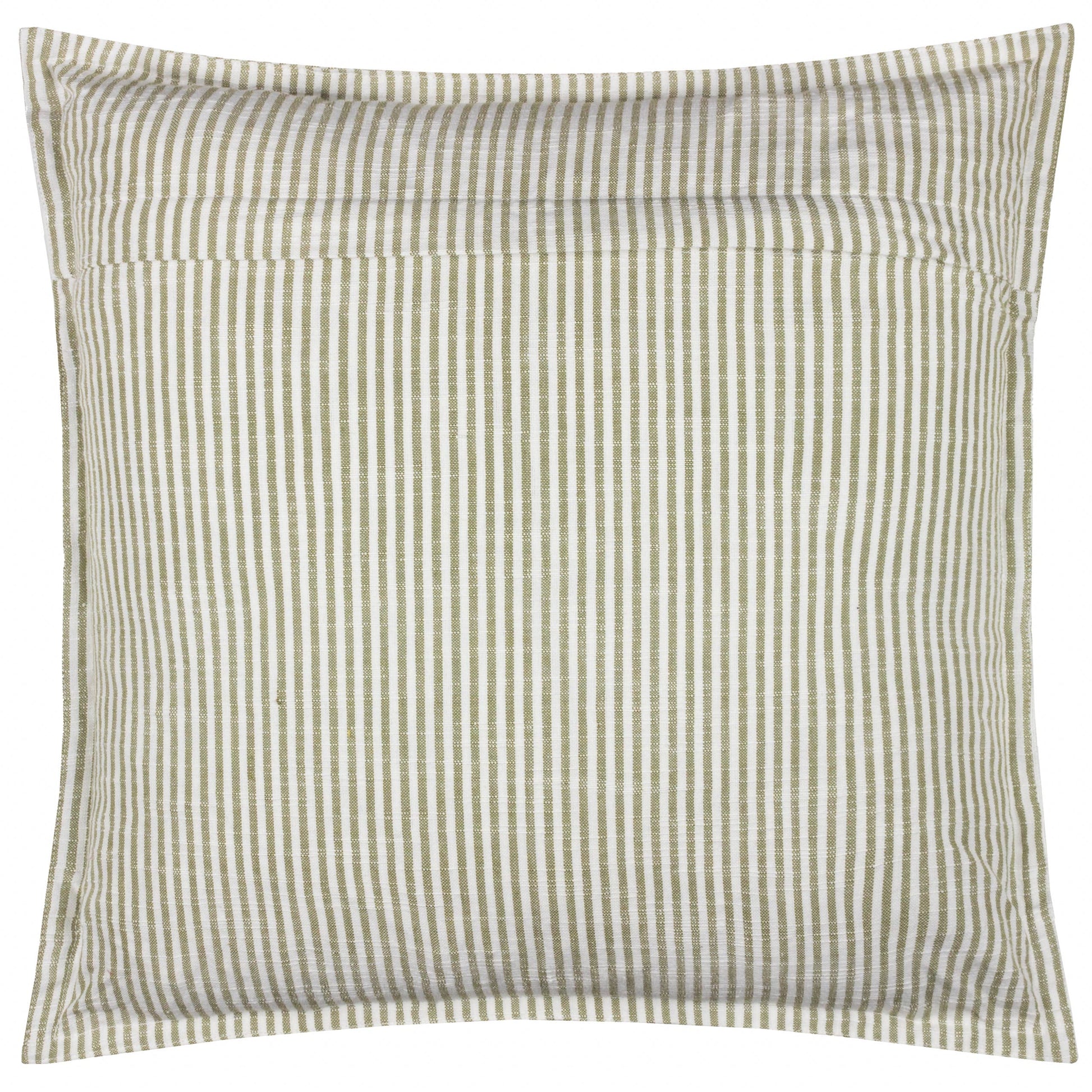 Truro Striped 100% Cotton Cushion Moss - Bridgnorth Furniture