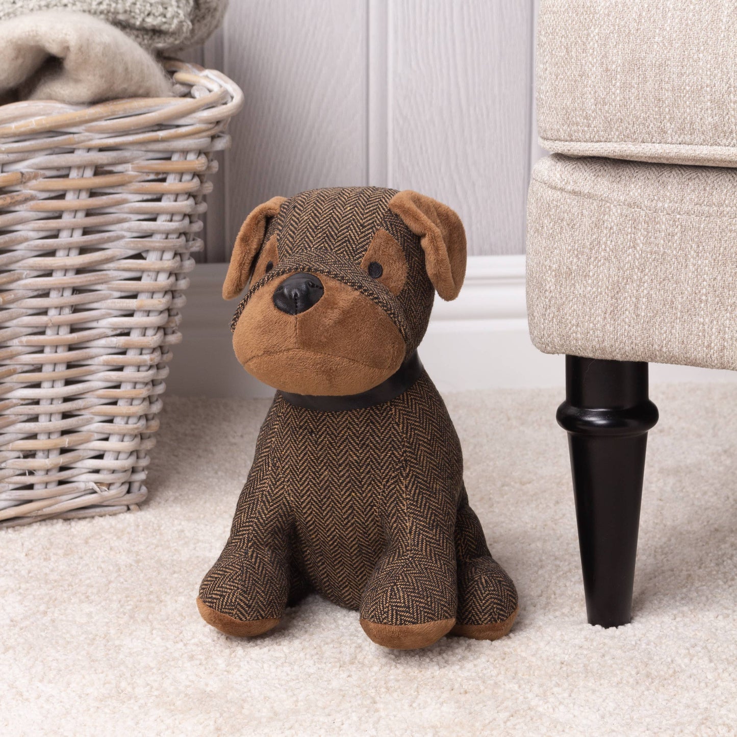 Boston Herringbone Dog Door Stop Brown - Bridgnorth Furniture