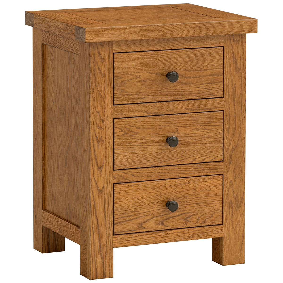Drayton Rustic 3 Drawer Bedside Table - Bridgnorth Furniture