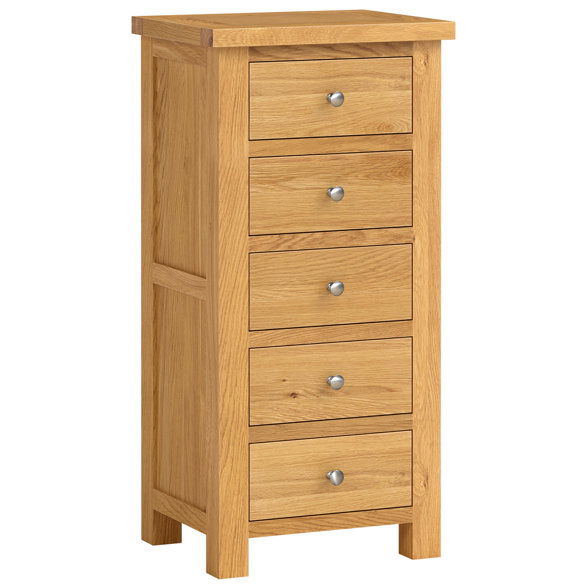 Drayton Oak 5 Drawer Wellington