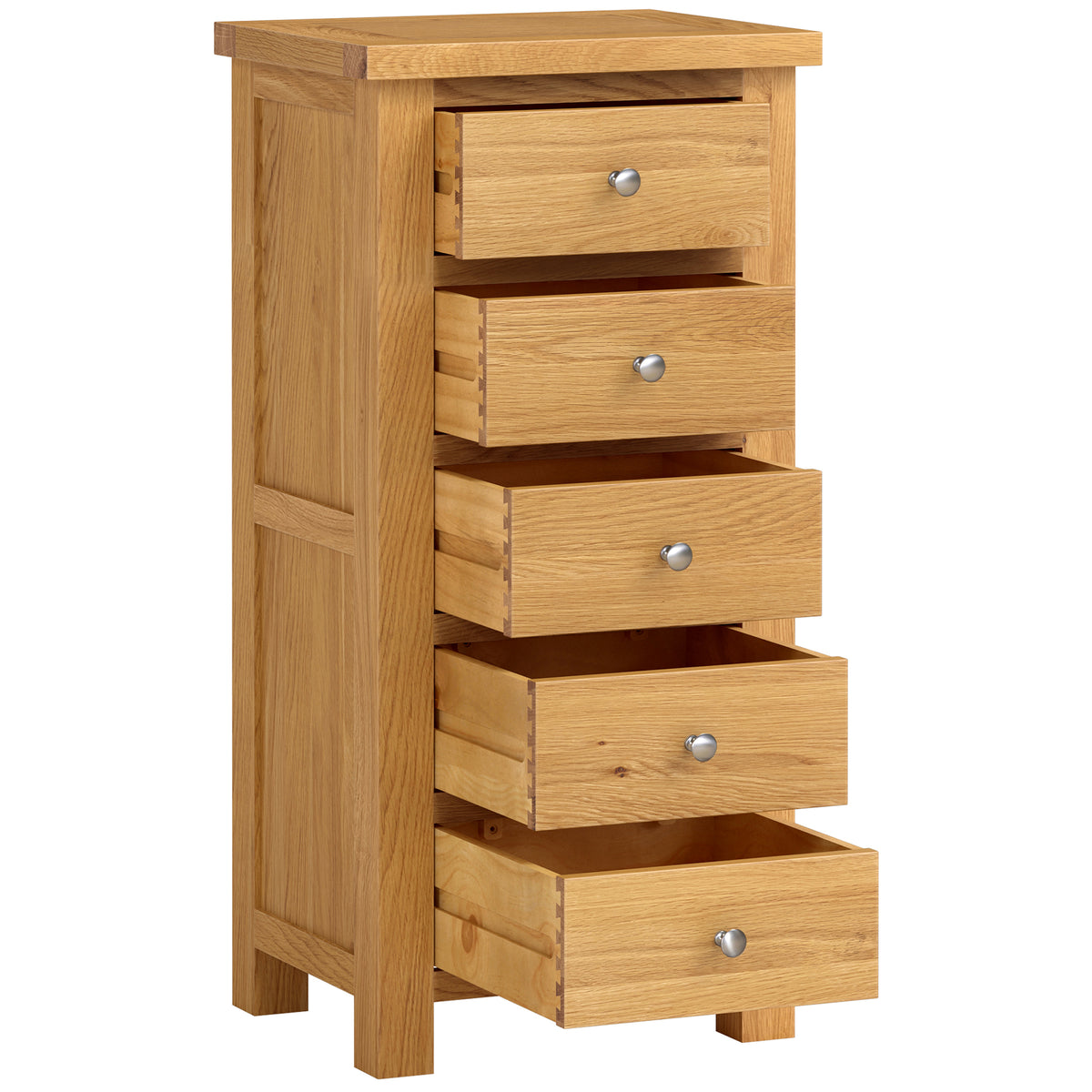 Drayton Oak 5 Drawer Wellington
