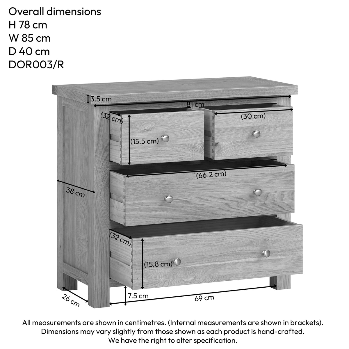 Drayton Rustic 2+2 Chest - Bridgnorth Furniture