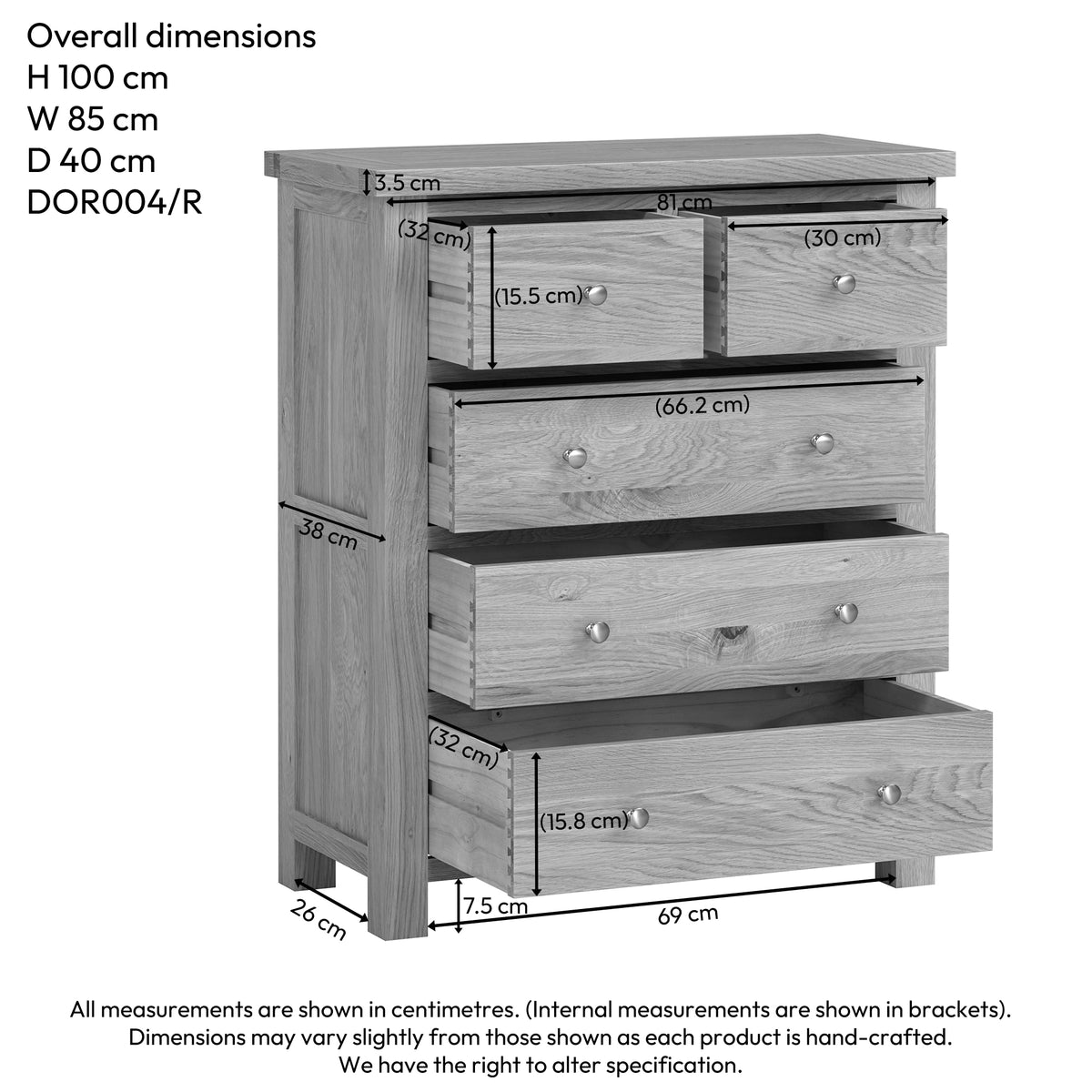Drayton Rustic 2 + 3 CHEST - Bridgnorth Furniture