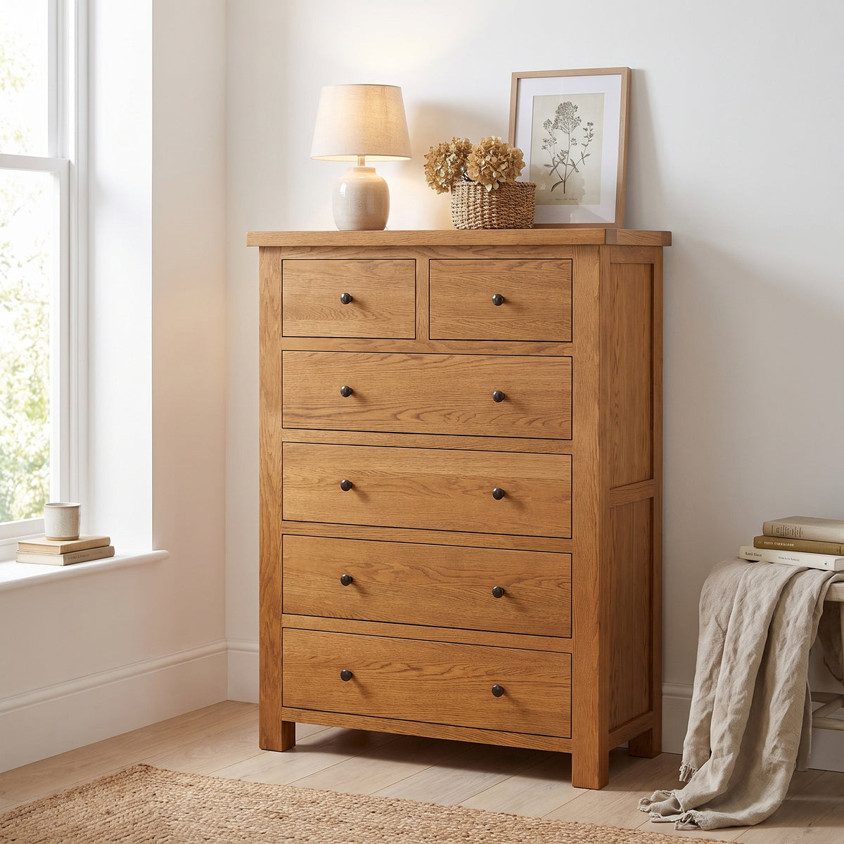 Drayton Rustic 4 + 2 CHEST - Bridgnorth Furniture