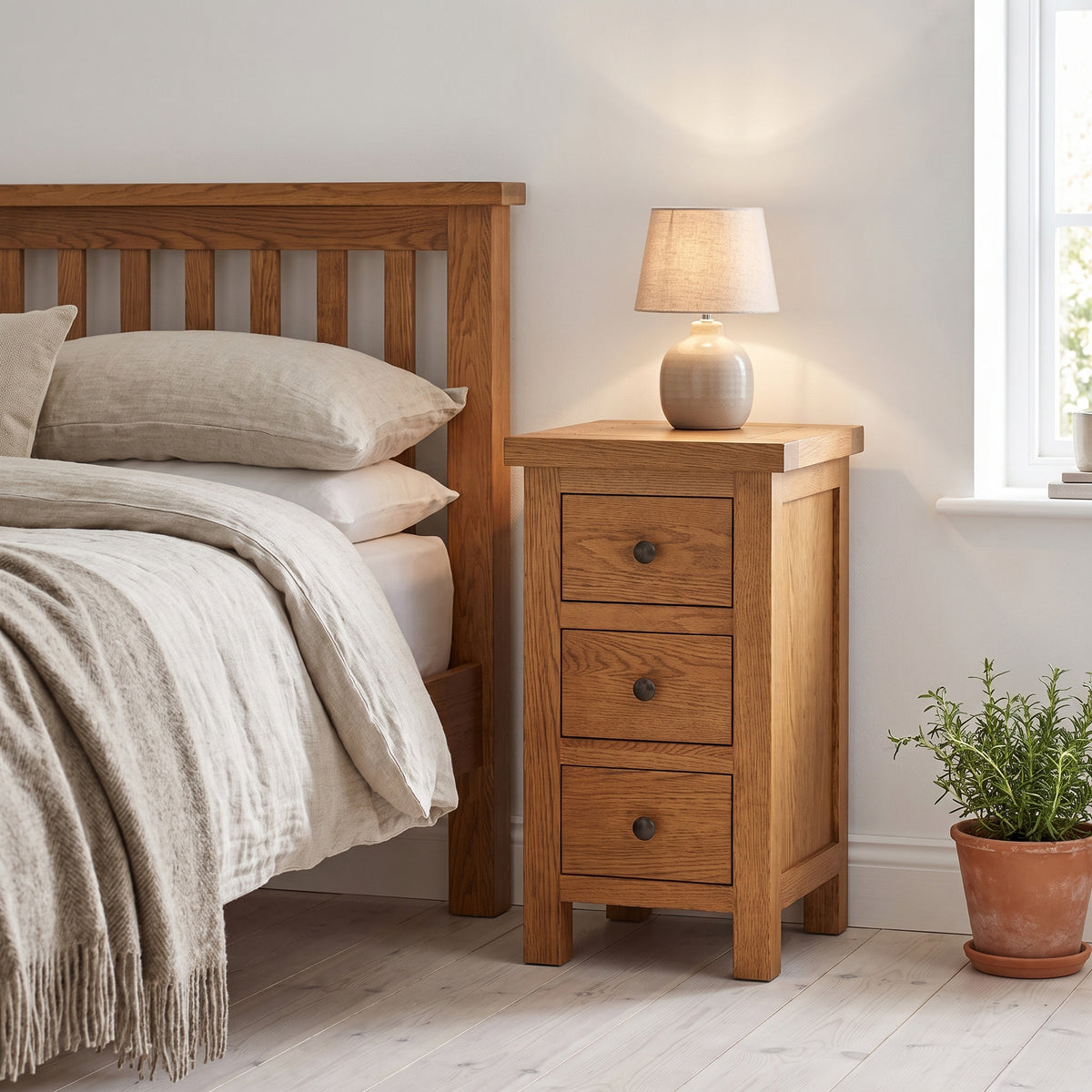 Drayton Rustic Compact Bedside - Bridgnorth Furniture