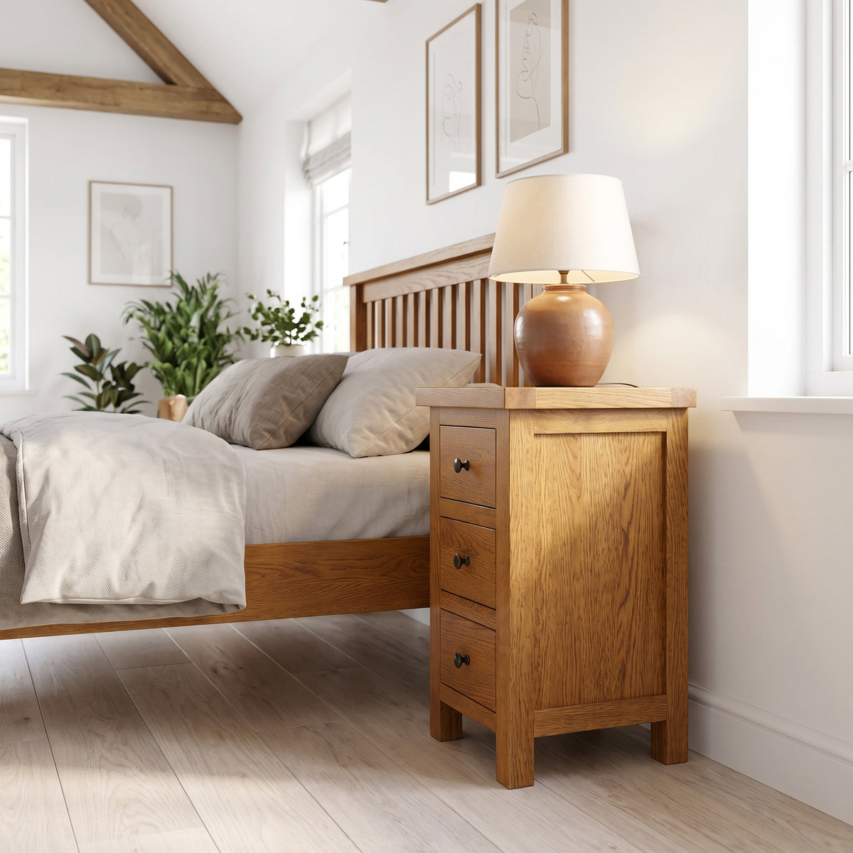 Drayton Rustic Compact Bedside - Bridgnorth Furniture