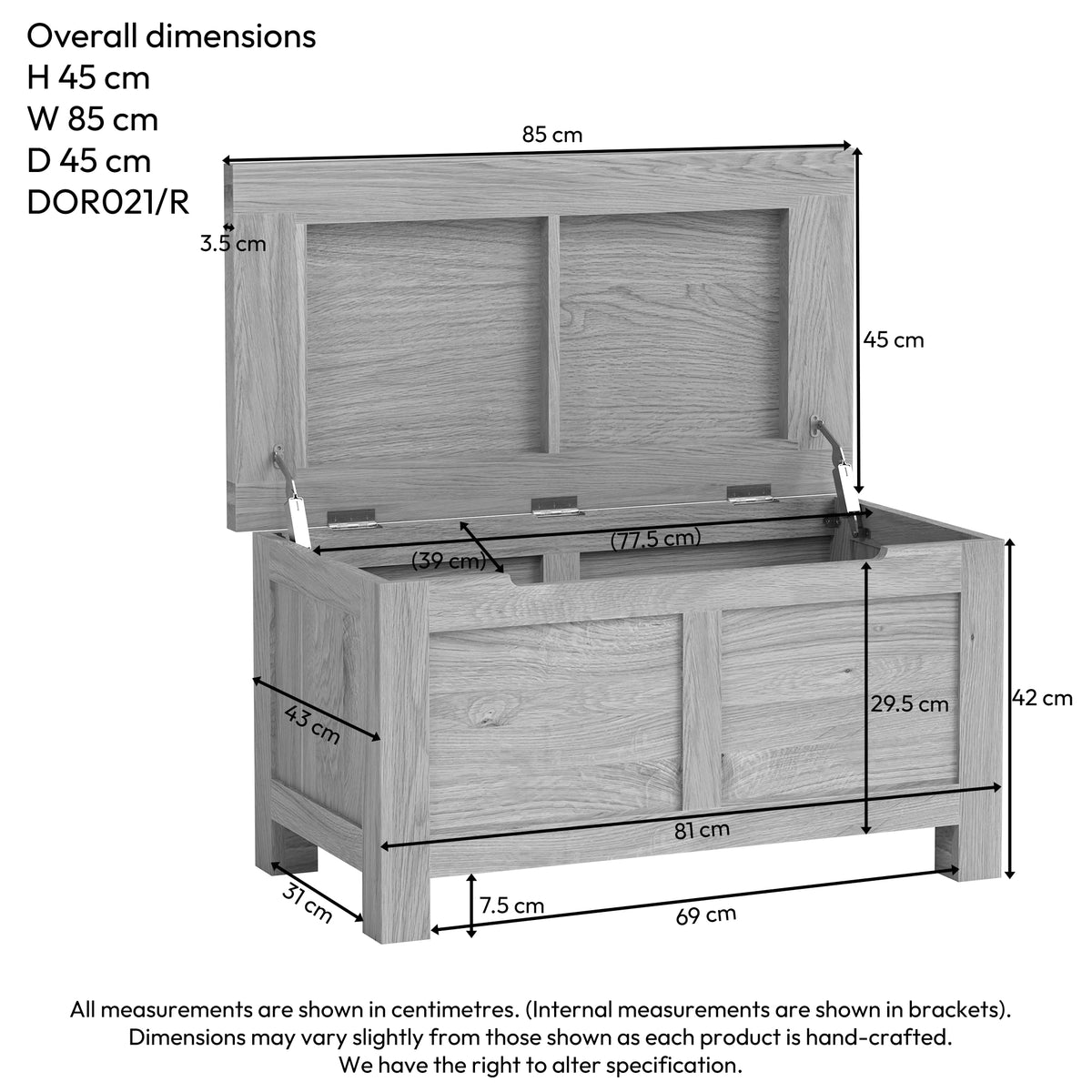 Drayton Rustic Blanket Box - Bridgnorth Furniture